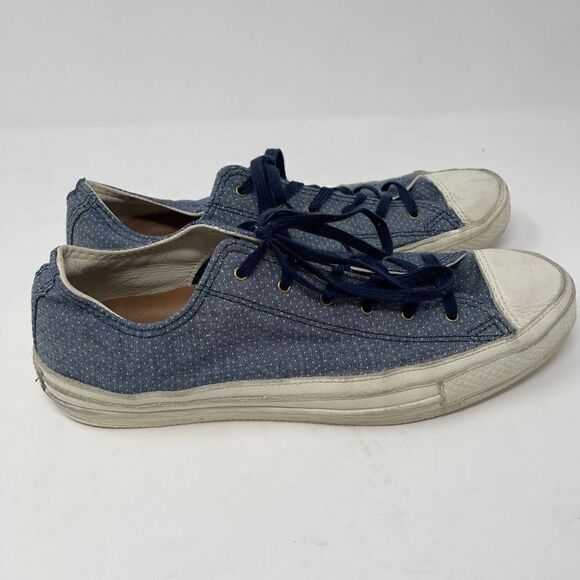 Converse All Stars Sneakers Blue Denim Mini Dot Size 8M 10W - Picture 4 of 7